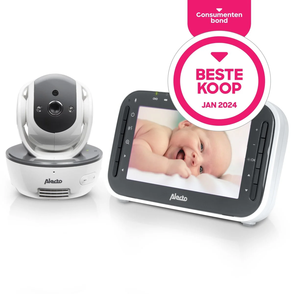 Alecto Babyfoon Dvm200M Wit/Antraciet Met Camera En 4.3 Inch Kleurenscherm - Image 2