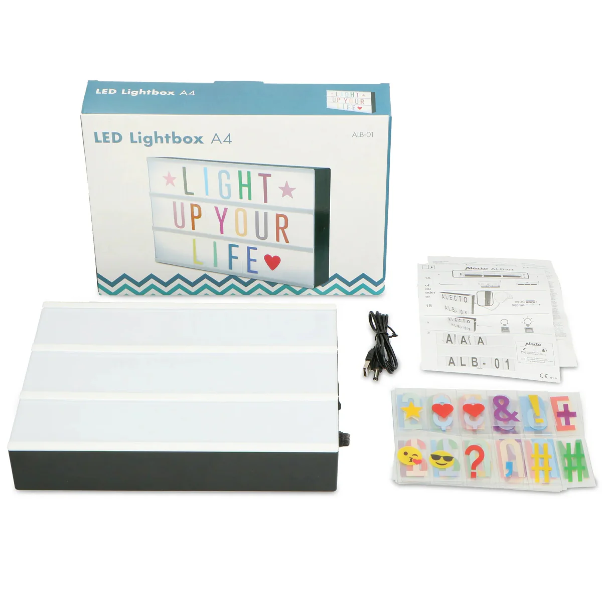Alecto Lichtbak A4 Zwart Wit Inclusief 85 Letters En Symbolen - Image 7