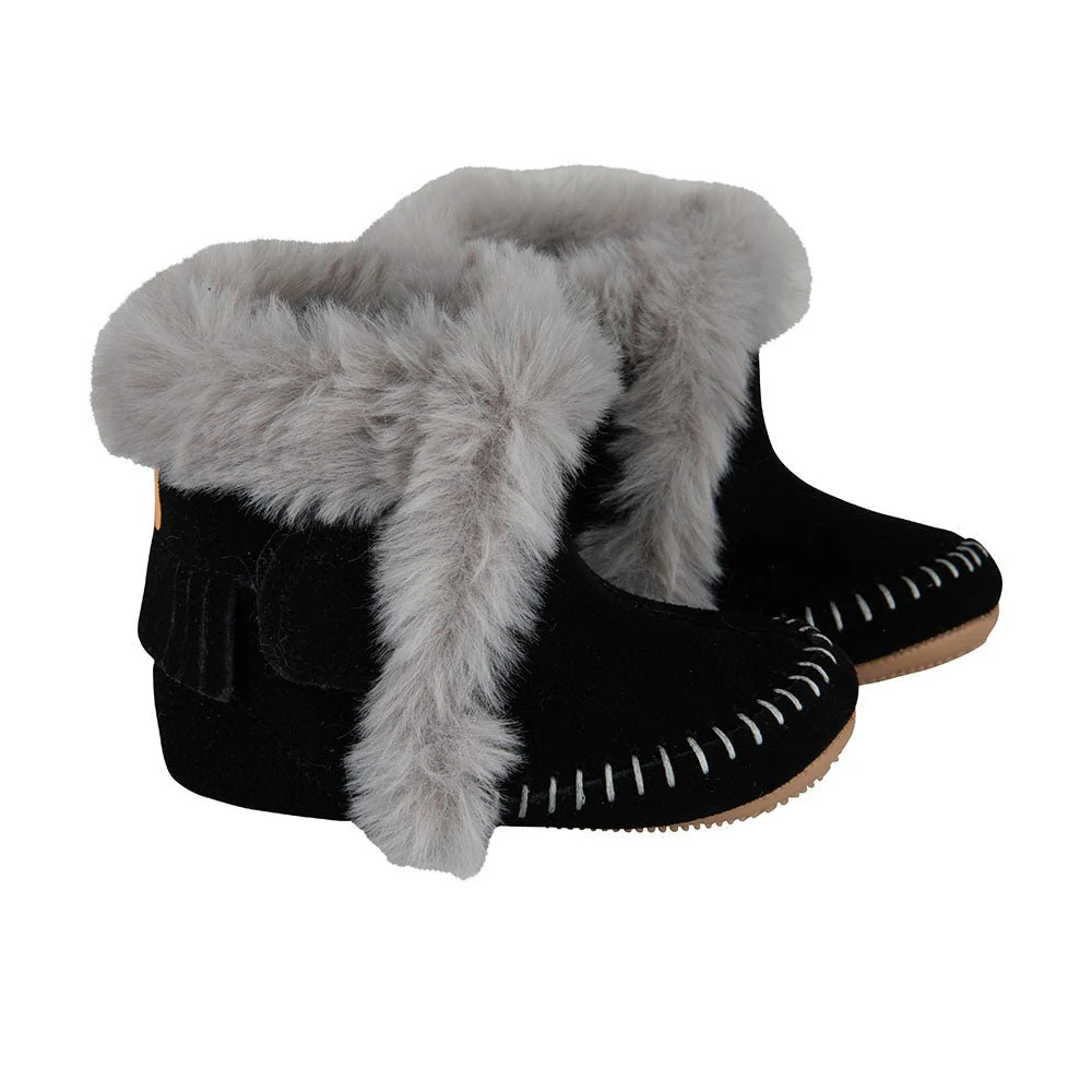 Baby Dutch Baby Schoentjes Hoog Zwart/Grijs