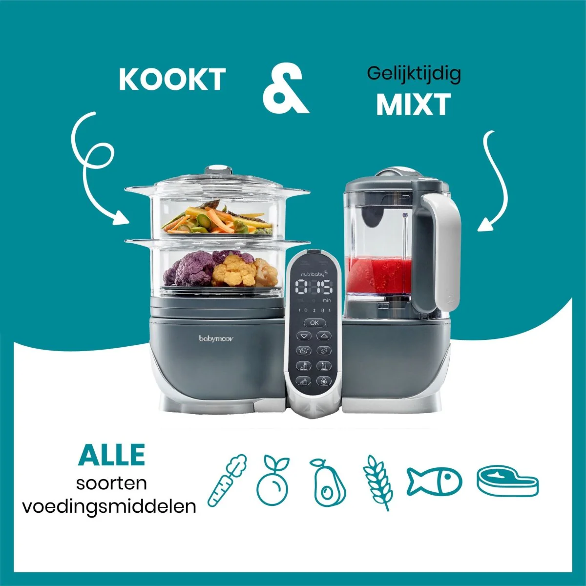 Babymoov Keukenmachine Nutribaby (+) Industrial Grey - Image 4