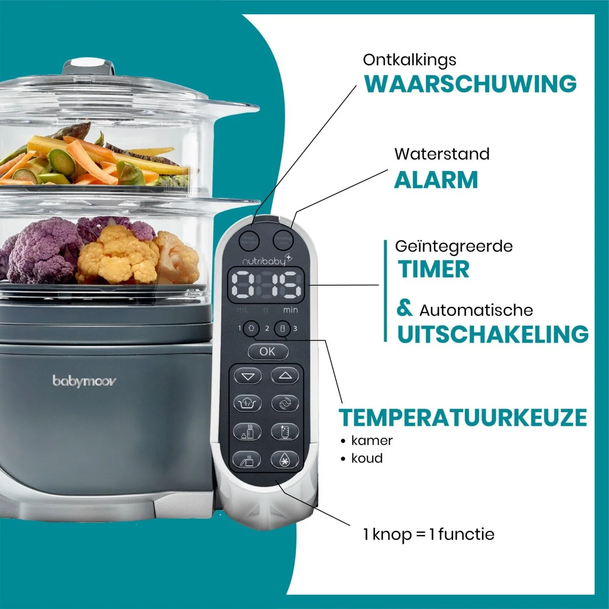 Babymoov Keukenmachine Nutribaby (+) Industrial Grey - Image 7
