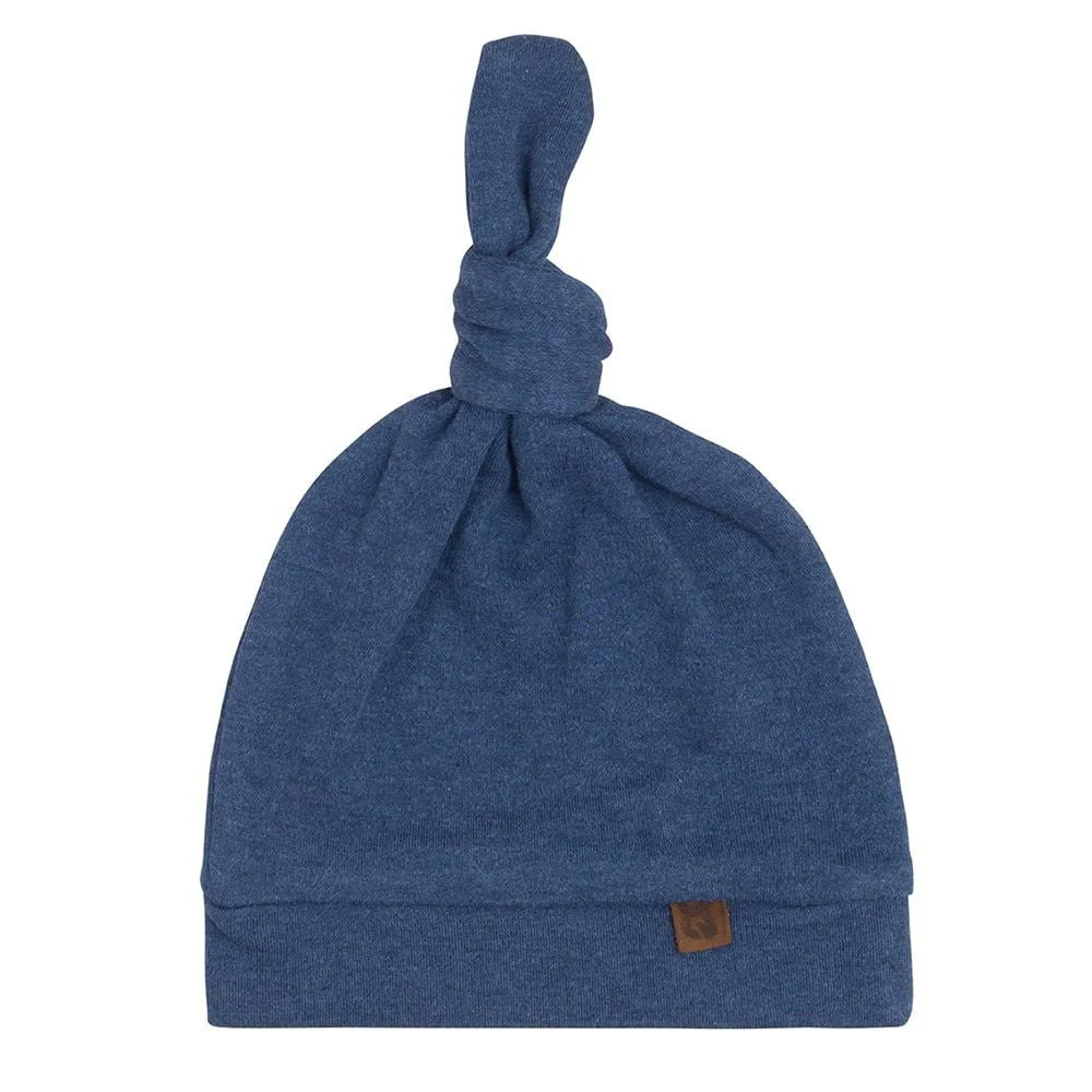 Baby's Only Baby Mutsje Met Knoop Melange Jeans