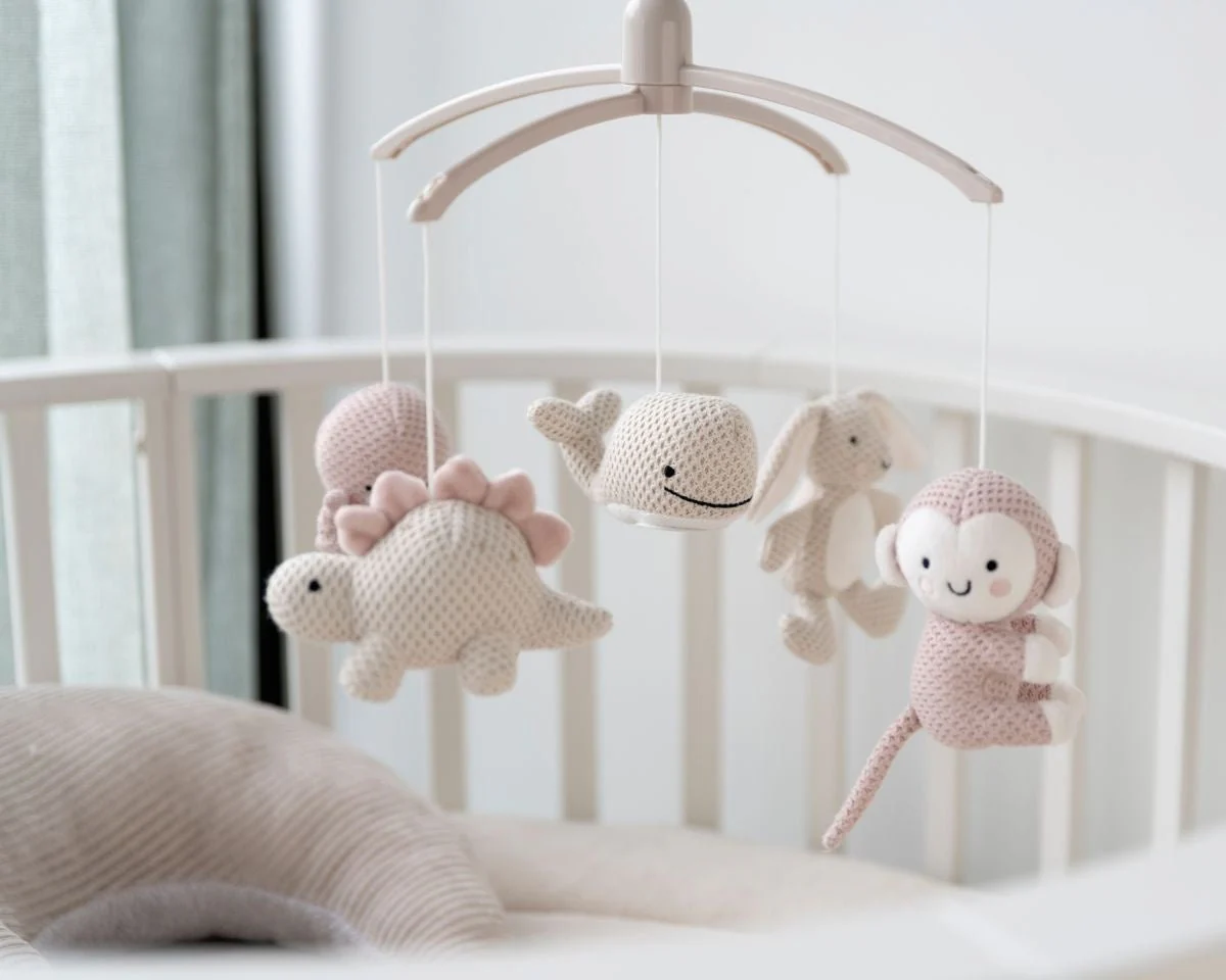 Baby's Only Muziekmobiel Animals Oud Roze/Warm Linen - Image 3