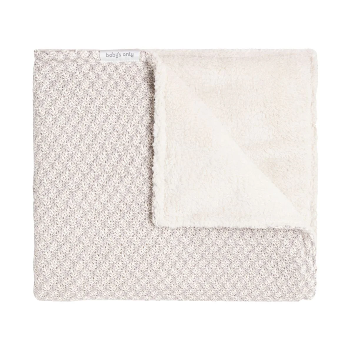 Baby's Only Wiegdeken 70X95Cm Teddy Happiness Urban Taupe/Ecru