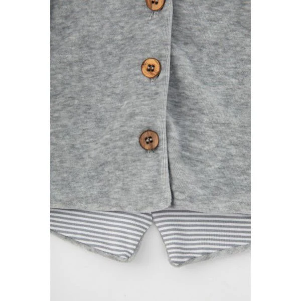 Bamboom Baby Vestje Met Capuchon Velvet Grijs Mele - Image 3