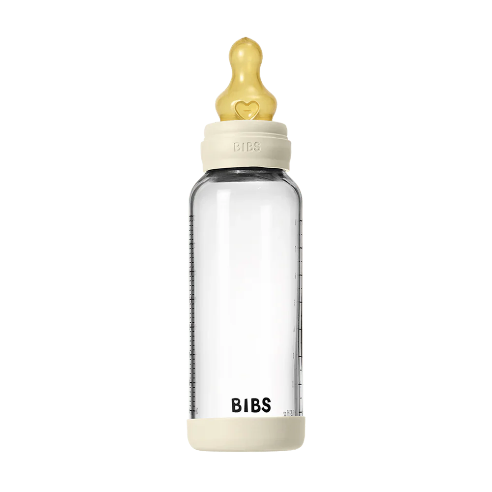 BIBS Babyfles Glass Latex Ivory 240Ml