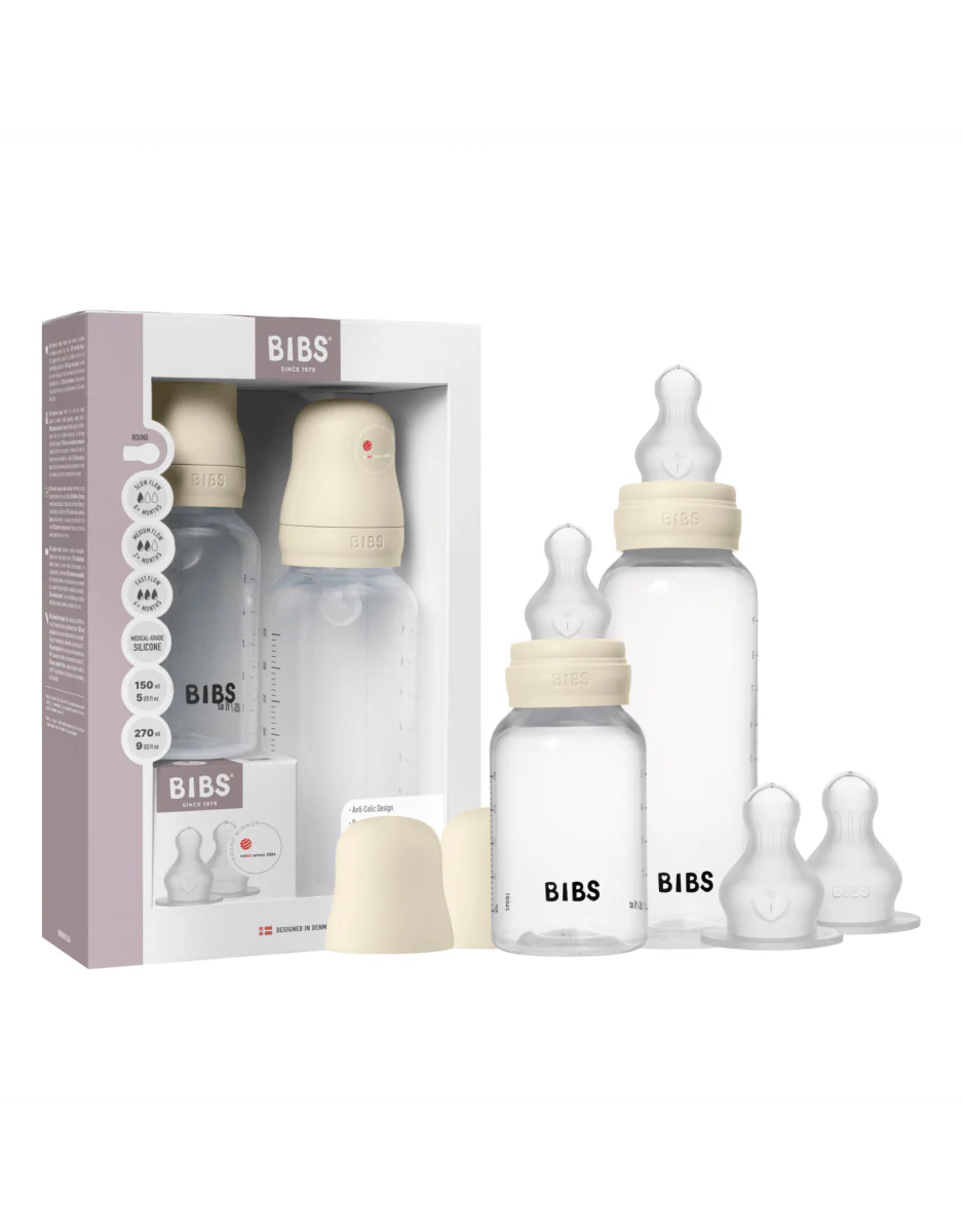 BIBS Flessenset Silicone 150 Ml En 270Ml Ivory 5 Delig