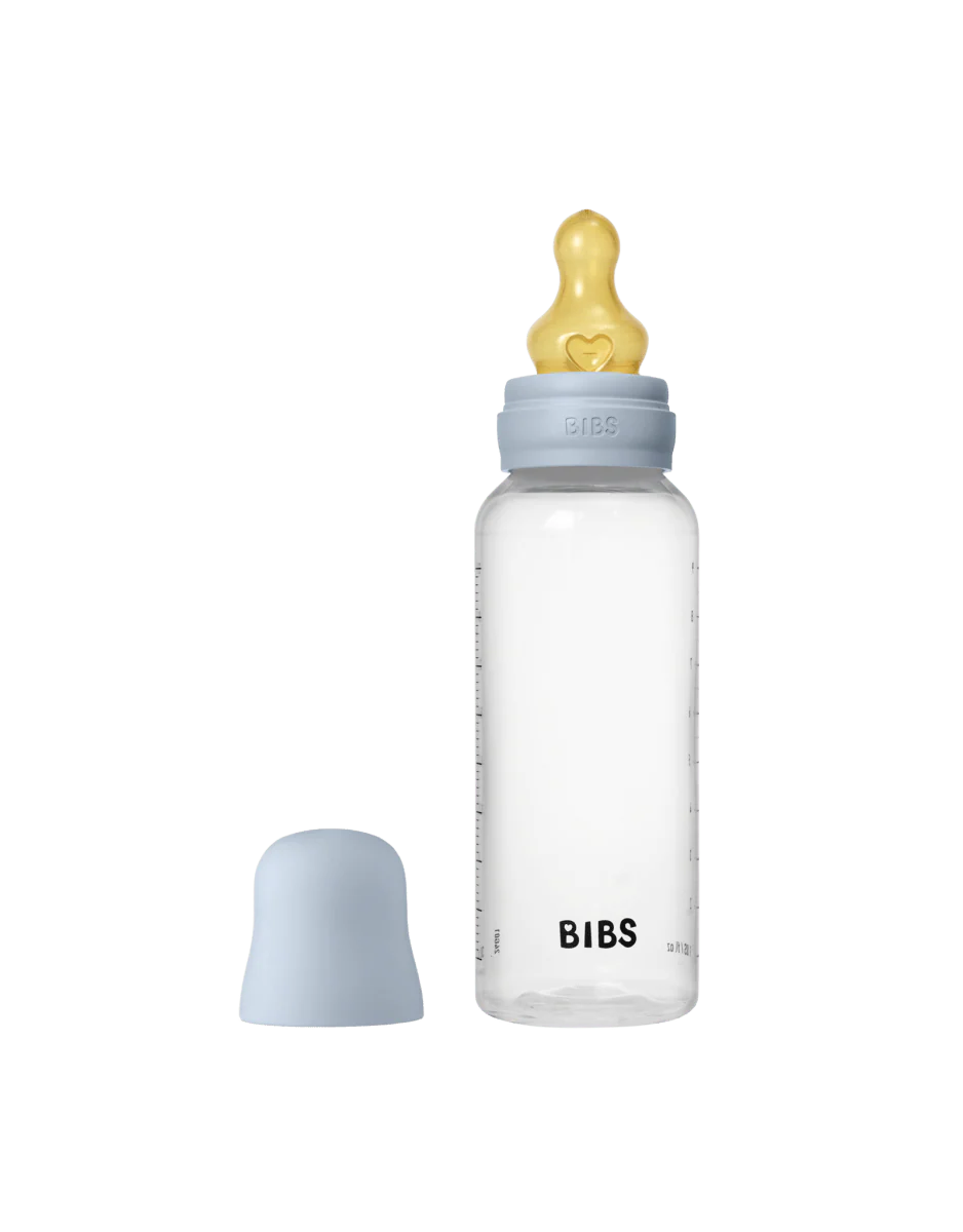 BIBS Flesspeen Rond Latex 1 Pack 270 Ml Medium Flow Baby Blue