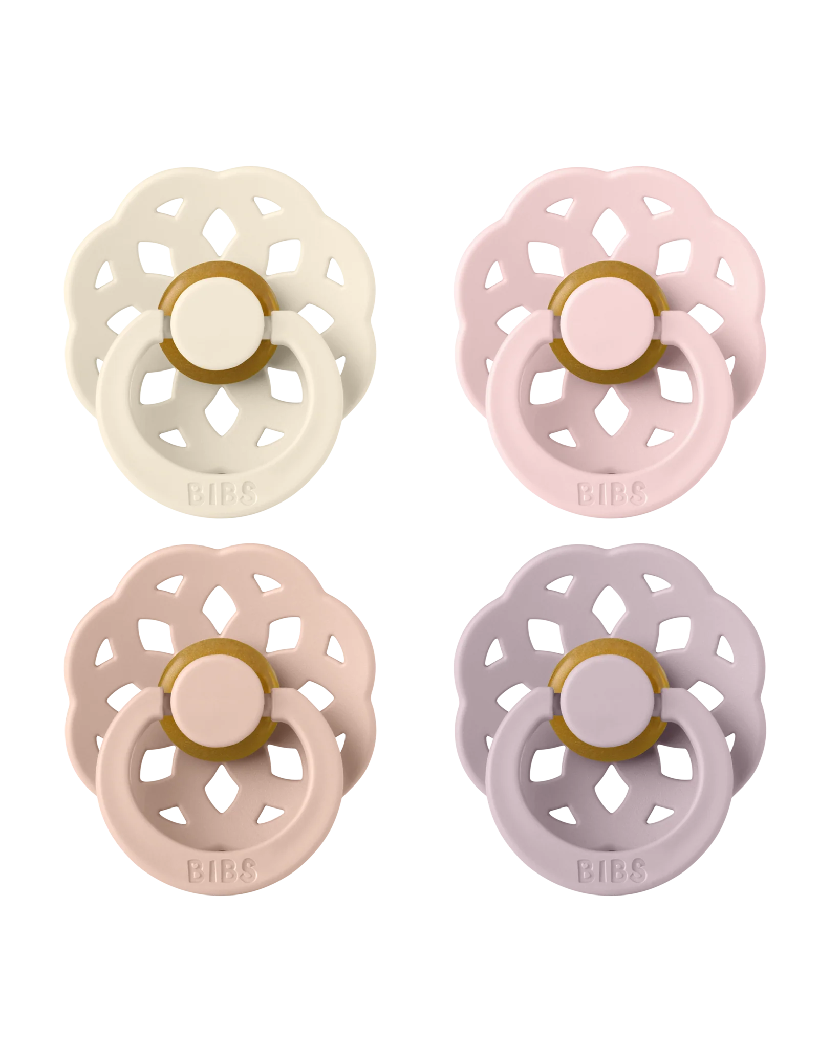 BIBS Speen Maat 1 Boheme Ivory/Blush/Blossom/Dusky Lilac 4St