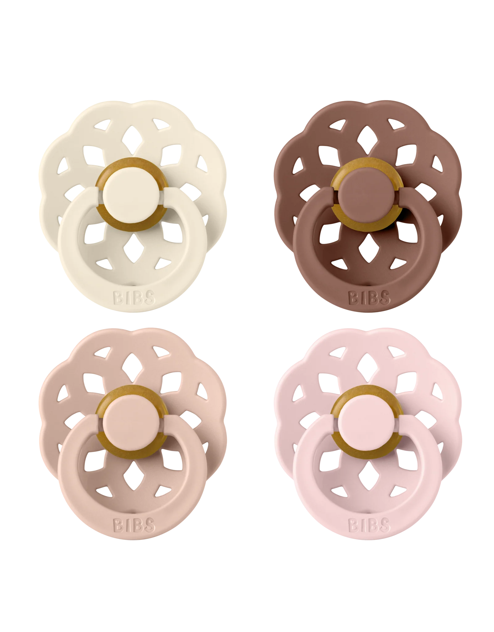BIBS Speen Maat 1 Boheme Ivory/Blush/Woodchuck/Blossom 4St