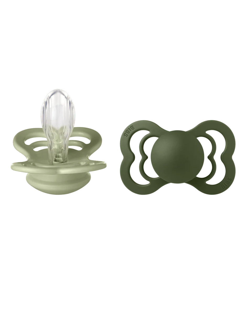 BIBS Speen Maat 1 Sage/Hunter Green Supreme Silicone 2st