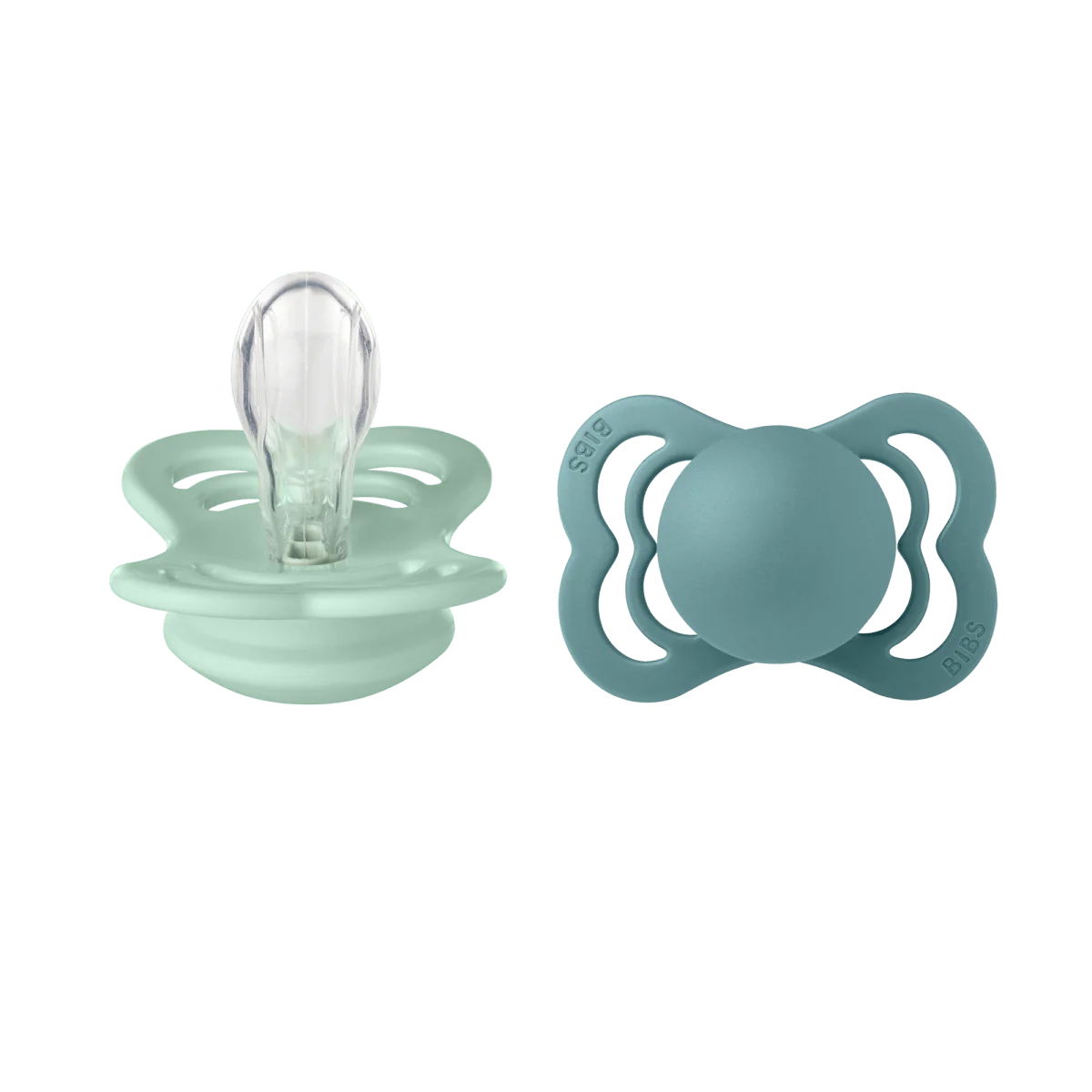 BIBS Speen Maat 1 Silicone Nordic Mint/Island Sea 2 St