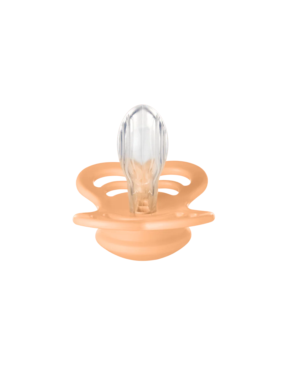 BIBS Speen Maat 1 Silicone Supreme Peach Sunset - Image 2