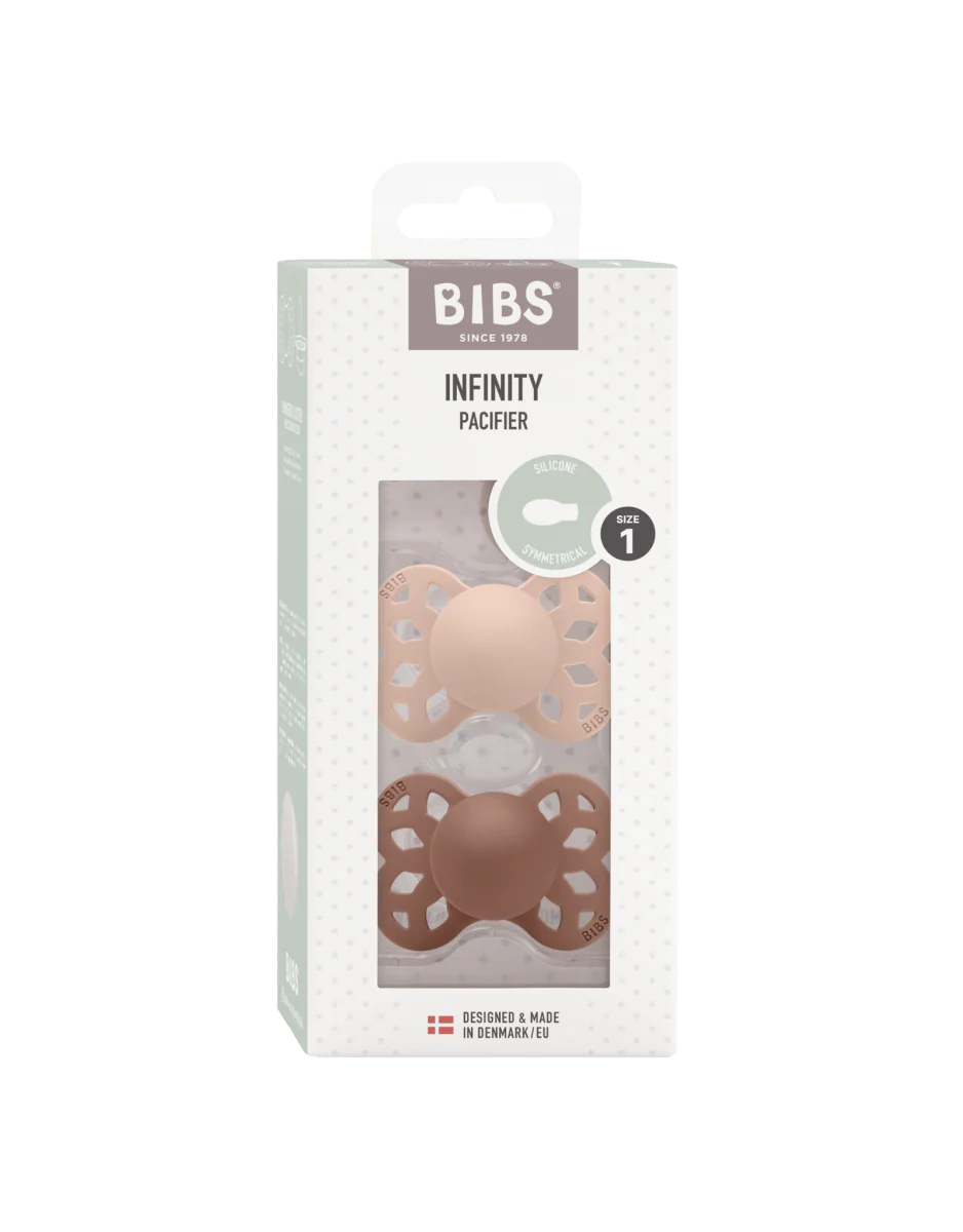 BIBS Speen Maat 1 Silicone Symmetrical Blush/Woodchuck 2st - Image 2
