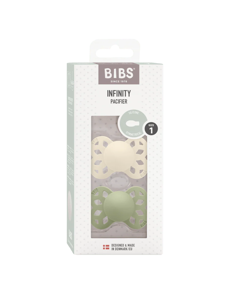 BIBS Speen Maat 1 Silicone Symmetrical Ivory/Sage 2st - Image 2