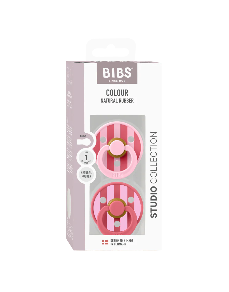 BIBS Speen Maat 1 Studio Colour Block Baby Pink Coral Mix 2St - Image 9