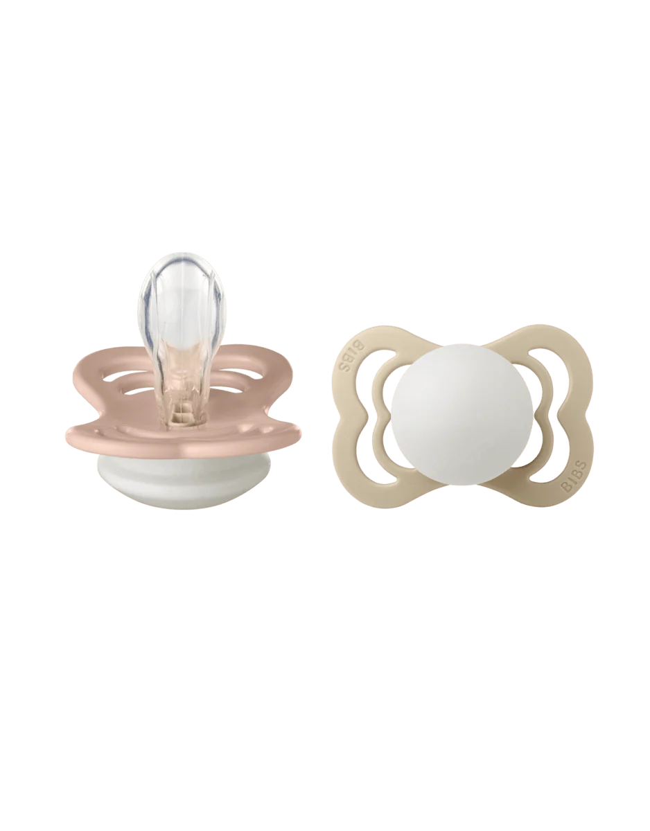 BIBS Speen Maat 2 Blush Night/Vanilla Night Supreme Silicone 2st - Image 2