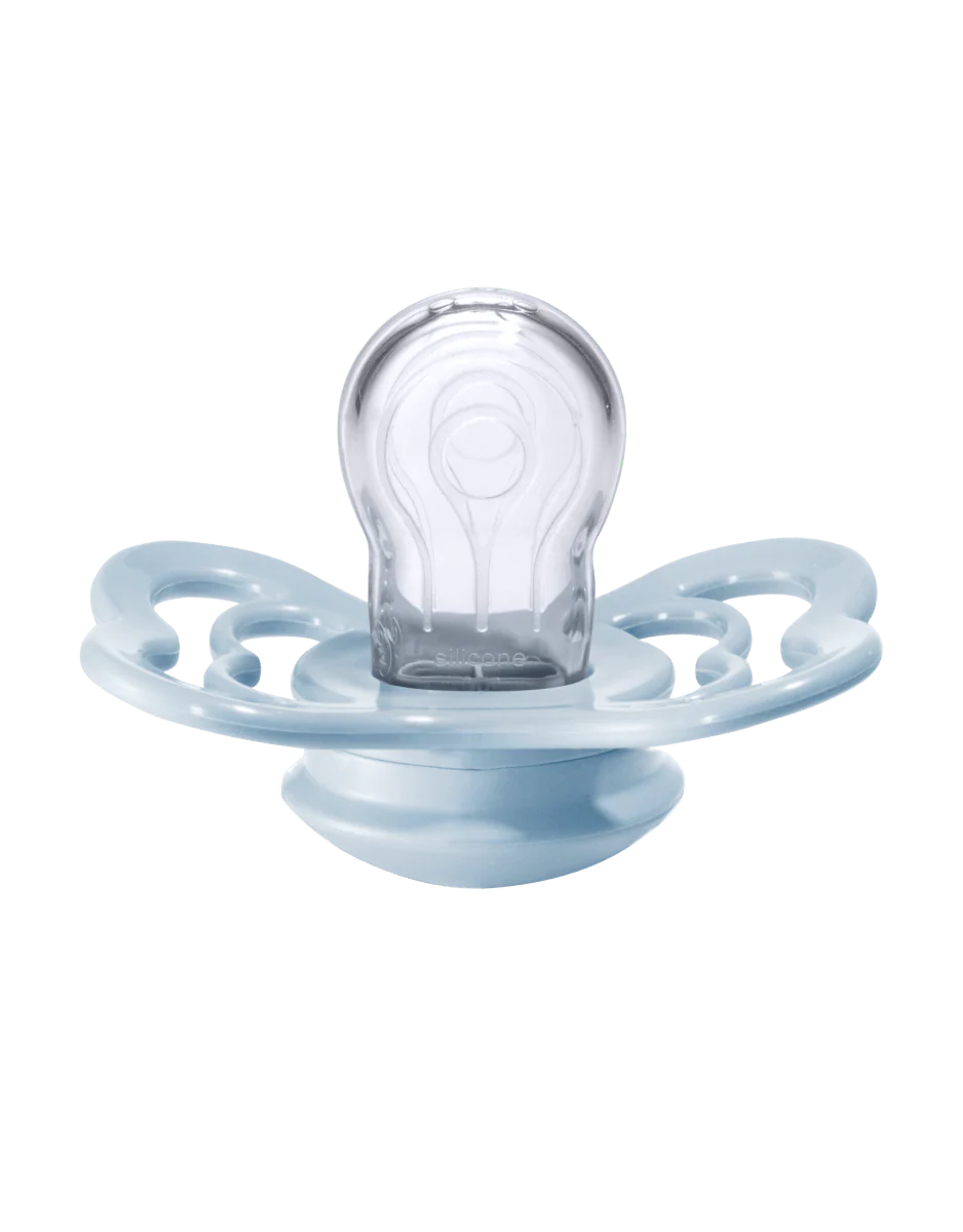 BIBS Speen Maat 2 Iron/Baby Blue Supreme Silicone 2st - Image 6