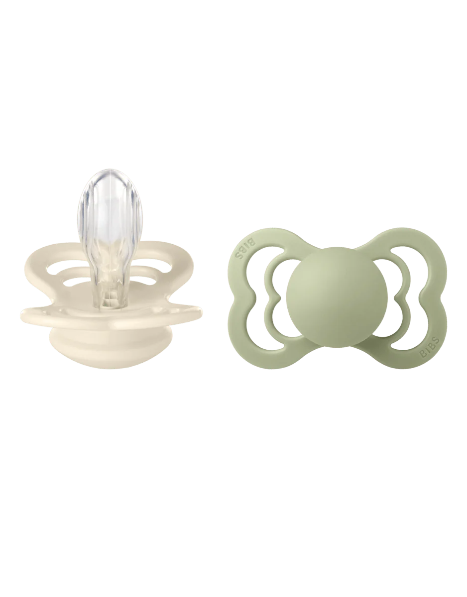 BIBS Speen Maat 2 Ivory/Sage Supreme Silicone 2st - Image 2