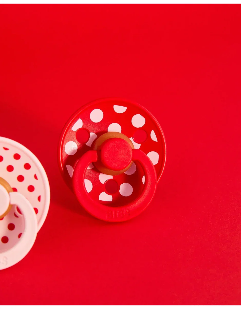 BIBS Spenen Maat 1 Pacifier Studio Colour Polka Latex Anatomical Blossom/Candy Apple 2st - Image 5