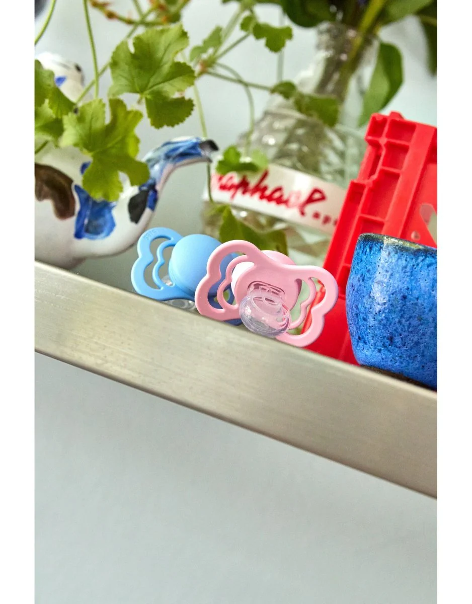 BIBS Spenen Maat 1 Supreme Siliconen Vanilla/Sky Blue 2st - Image 5