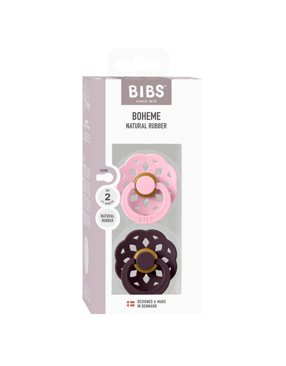 BIBS Spenen Maat 2 BOHEME Baby Pink/Plum 2st - Image 8