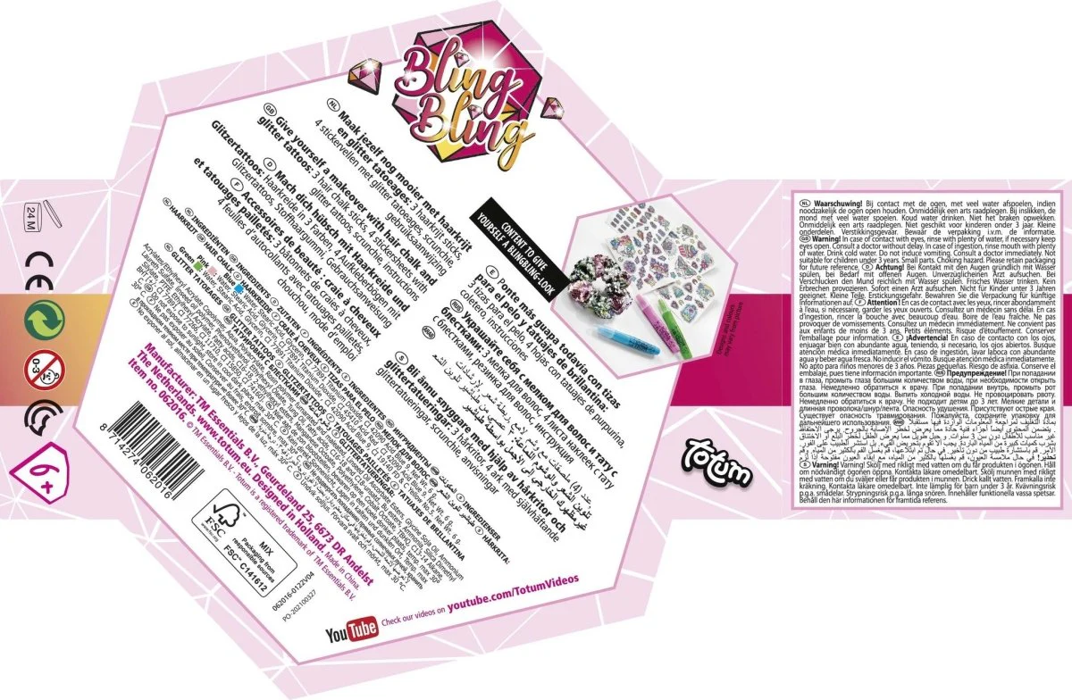 Bling Bling Tattoo, Nagel En Haar Koffer 8 delig - Image 6