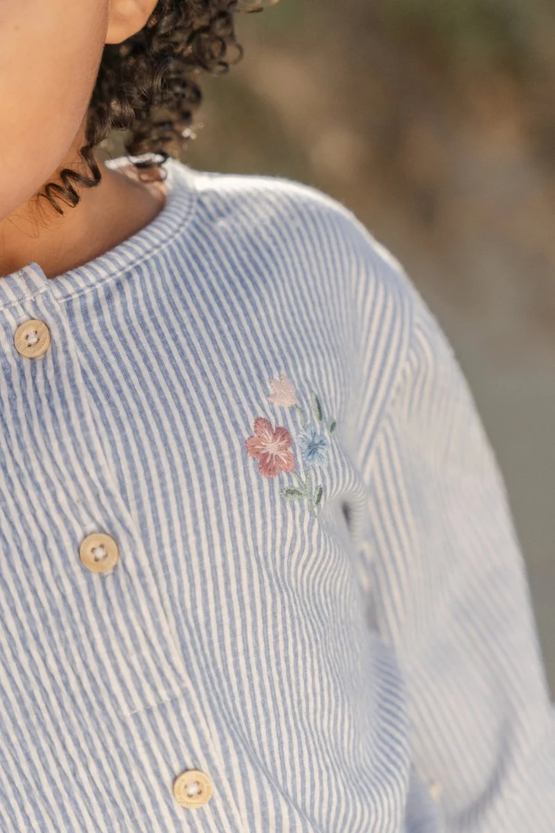 Blouse lange mouw Denim Blue Stripe - Image 18