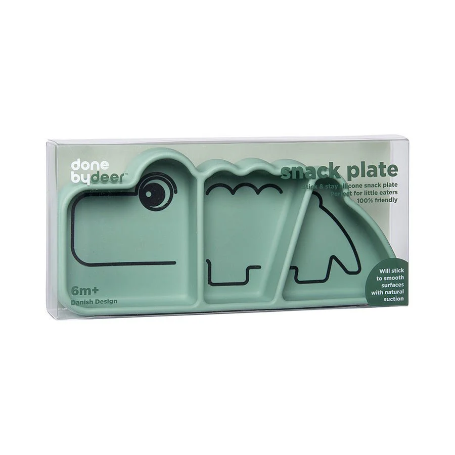 Done by Deer Baby Bordje Siliconen Stick&Stay Croco Green - Image 3