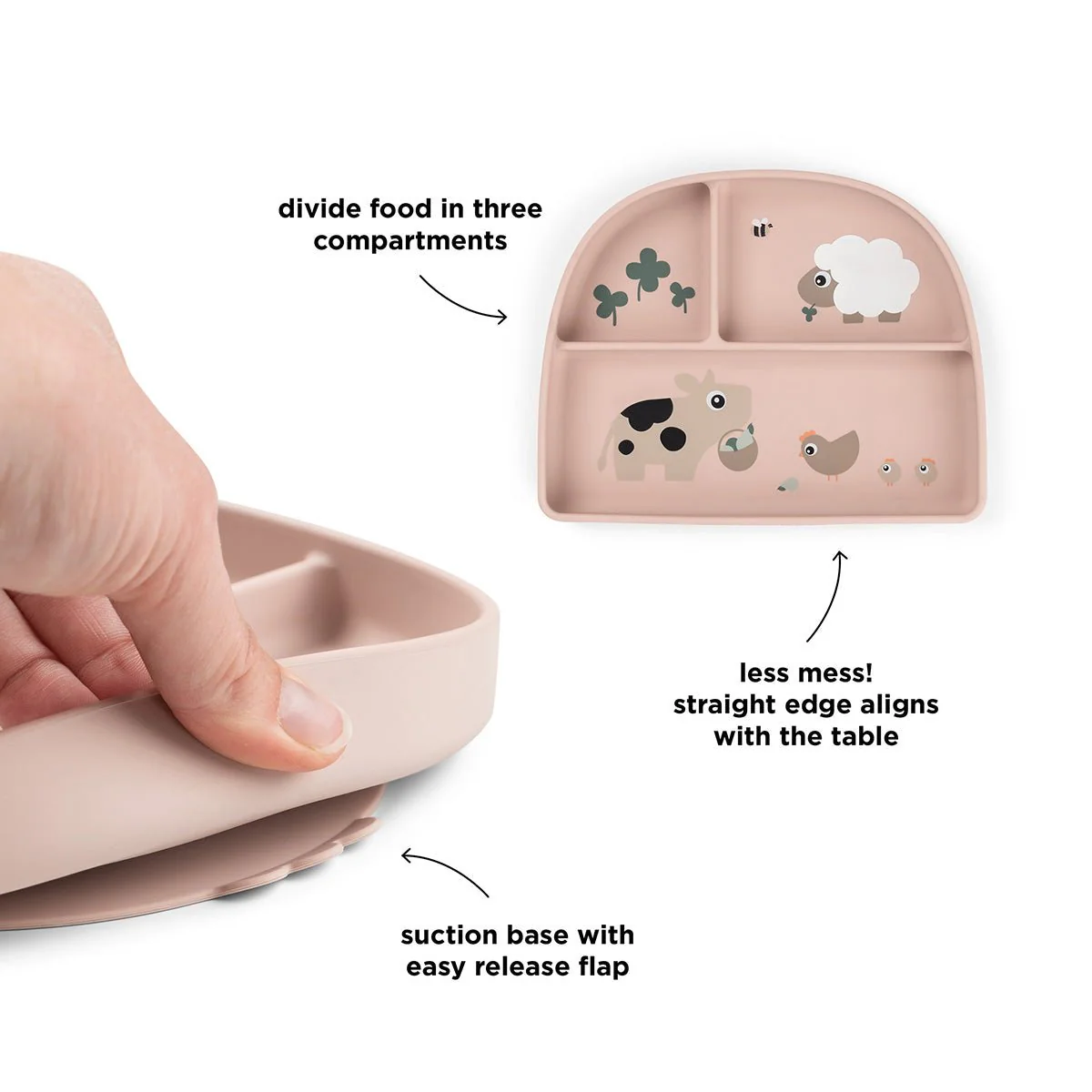 Done by Deer Babybord Stick & Stay Vakjes Tiny Farm Powder - Image 3