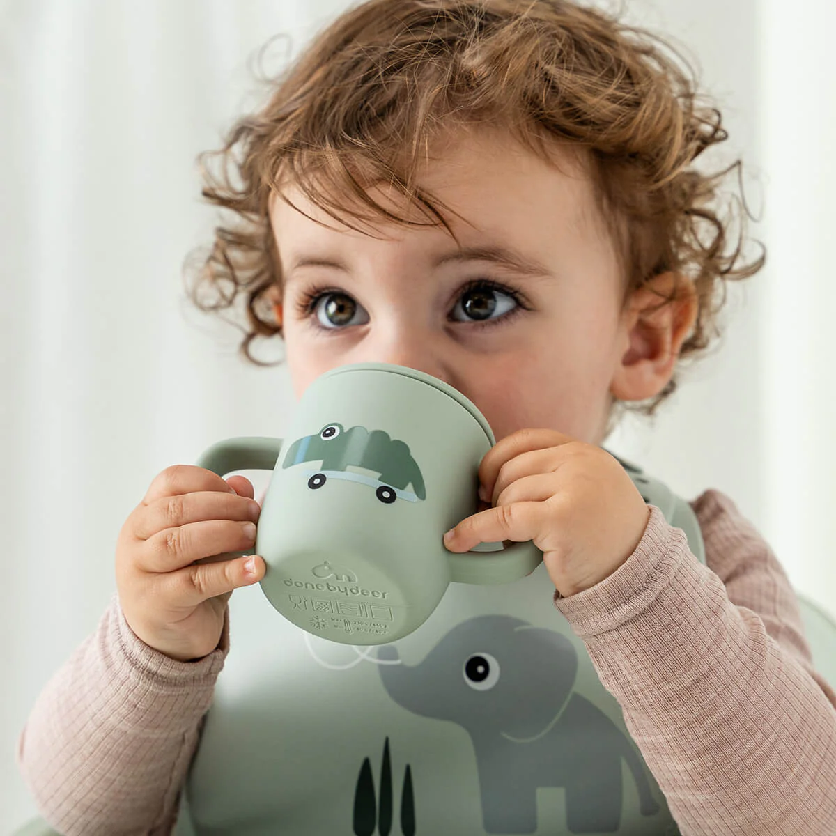 Done by Deer Drinkbeker Met Tuit En Handvatten Playground Green 120Ml - Image 4