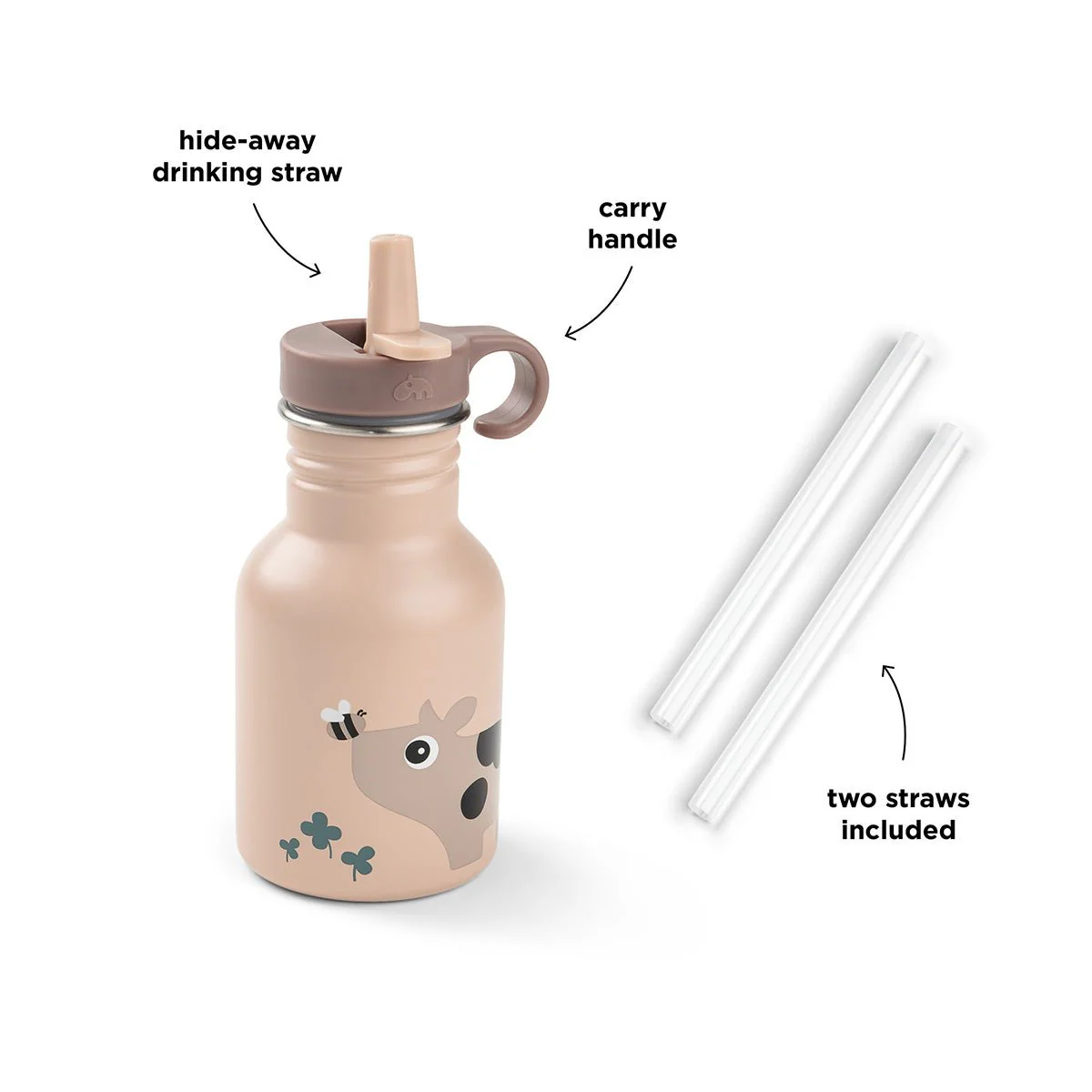 Done by Deer Drinkfles Metaal Tiny Farm Powder 350Ml - Image 3