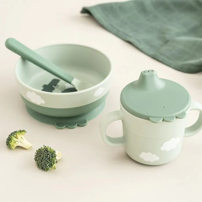 Done by Deer Kinderservies Happy Clouds Green - Image 3