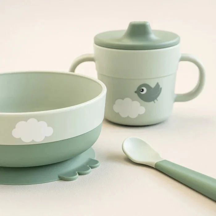 Done by Deer Kinderservies Happy Clouds Green - Image 5