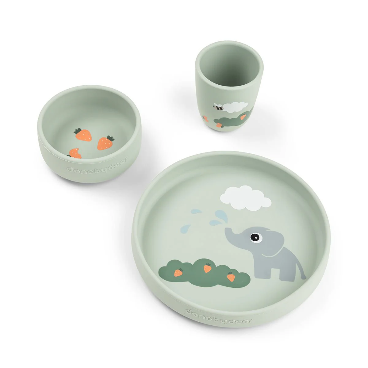 Done by Deer Kinderservies Set Stick & Stay Elphee 3 Delig