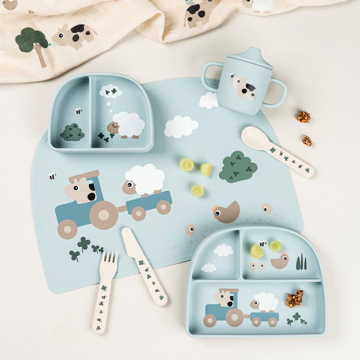 Done by Deer Placemat Tiny Farm Blue 38Cm - Image 6