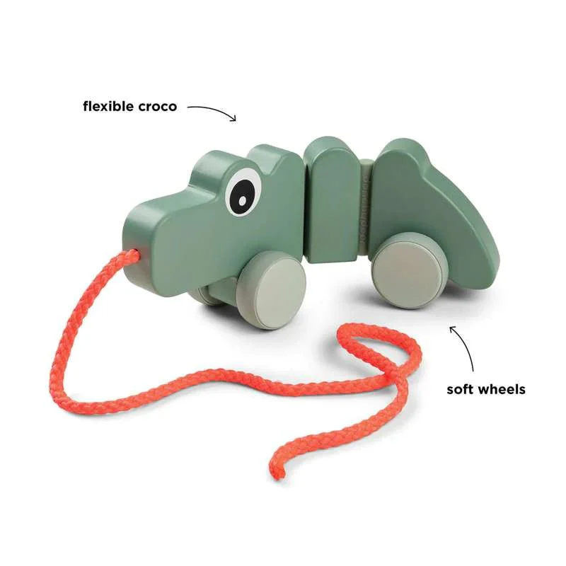 Done by Deer Pull along wiggle toy Croco Green - Image 2