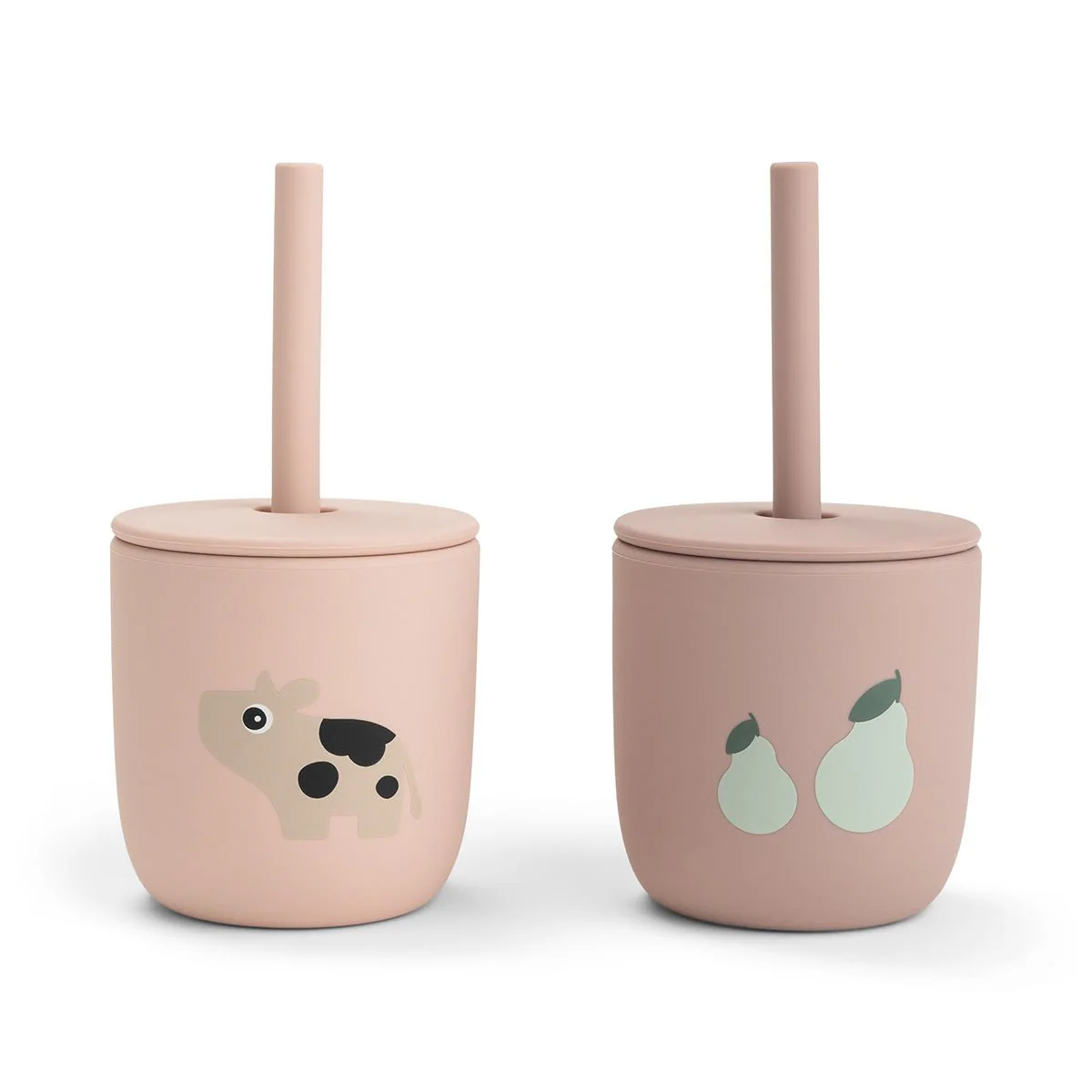 Done by Deer Rietjesbeker Siliconen Tiny Farm Roze 2St