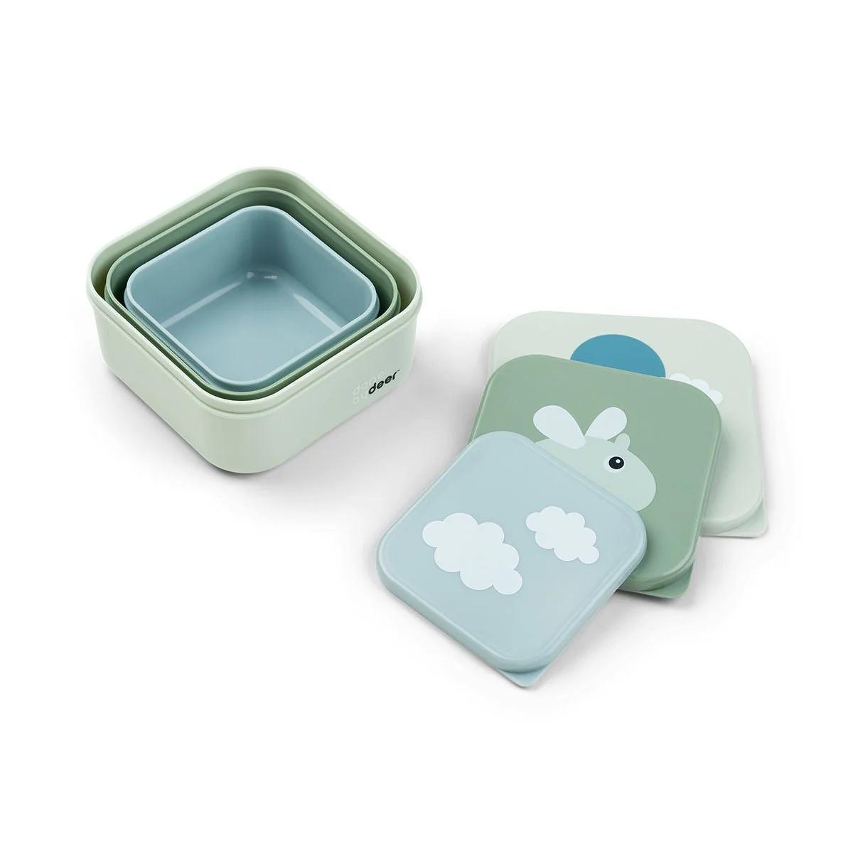 Done by Deer Snackbakje Happy Clouds Green 3st - Image 2