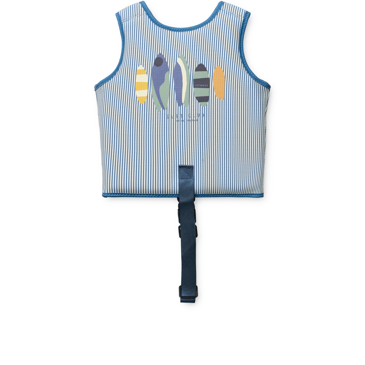 Dove Seersucker Swim vest stripe Riverside / Creme - Image 2