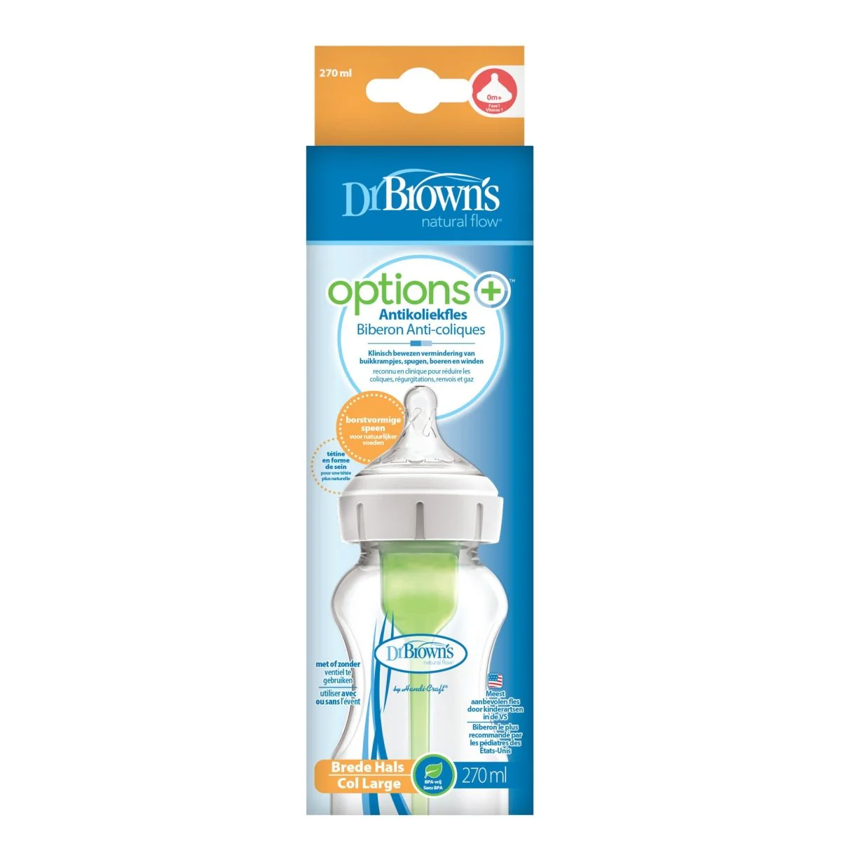Dr. Brown's Options + Brede Halsfles 270ml - Image 2