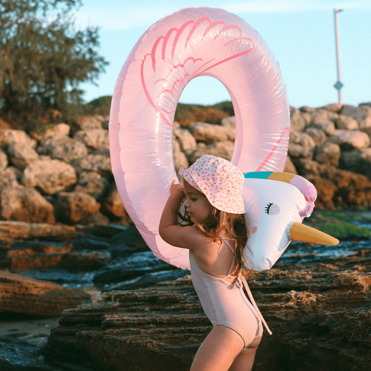 Dreamscape Pink/White Unicorn Zwemband - Image 3