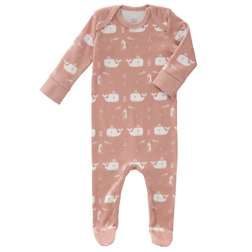 Fresk Baby Pyjama Met Voet Whale Mellow Rose