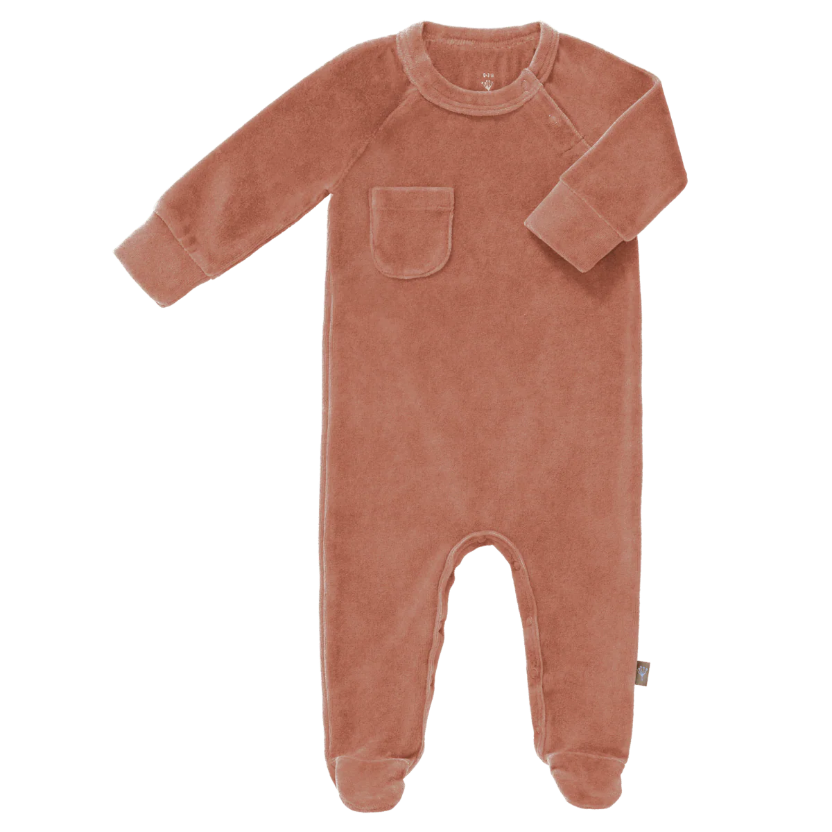 Fresk Baby Pyjama Velours Met Voet Ash Rose