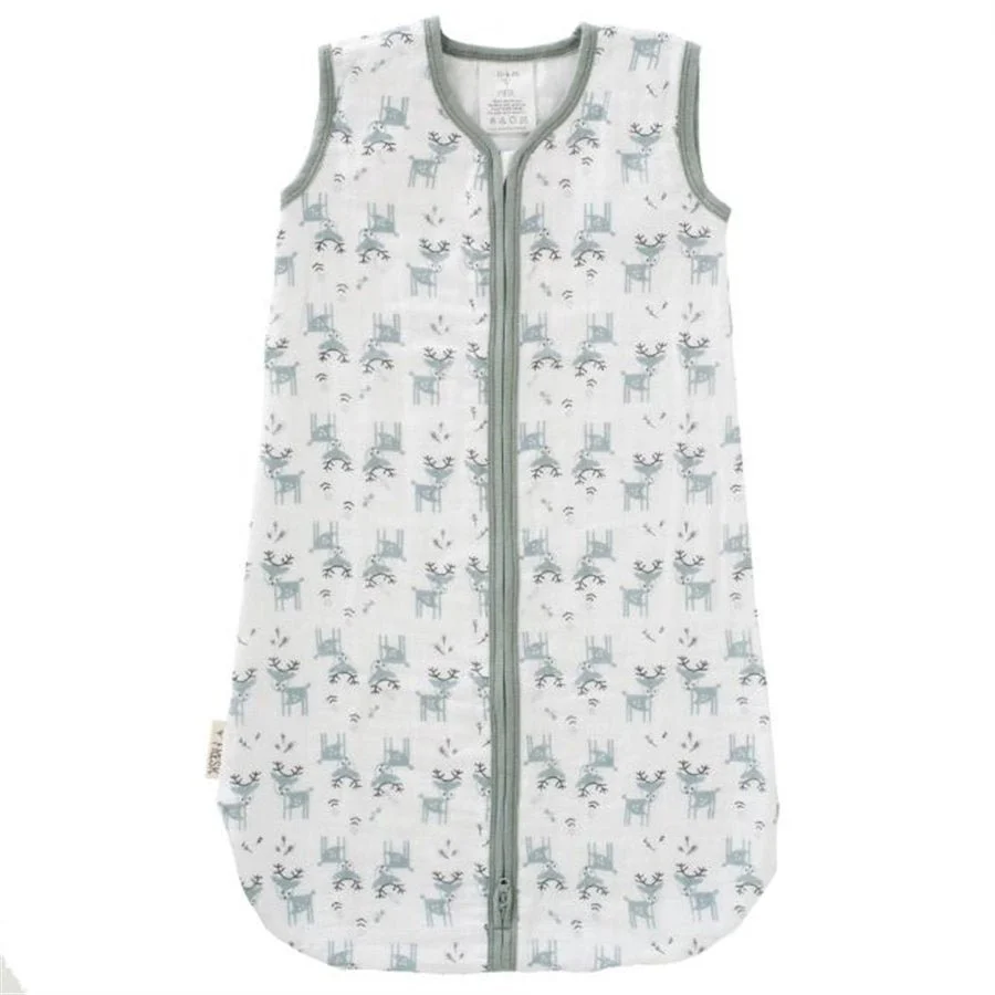 Fresk Slaapzak Baby Muslin Deer Forest Green 2-laags