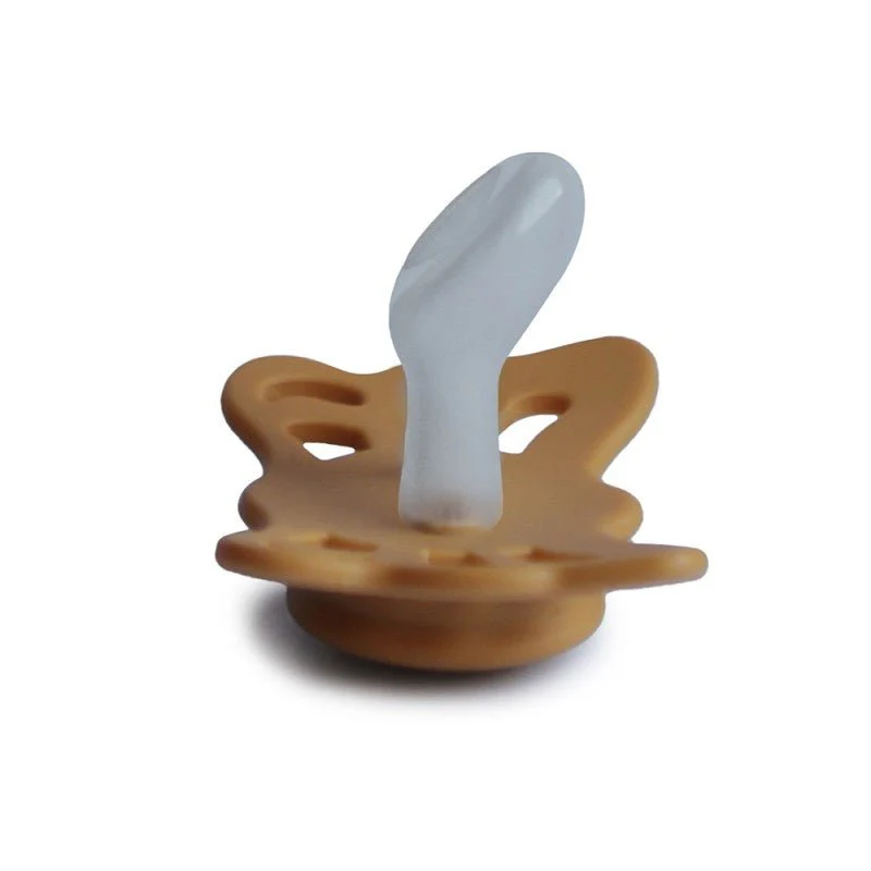 Frigg Speen Maat 1 Butterfly Anatomical Honey Gold Silicone - Image 2