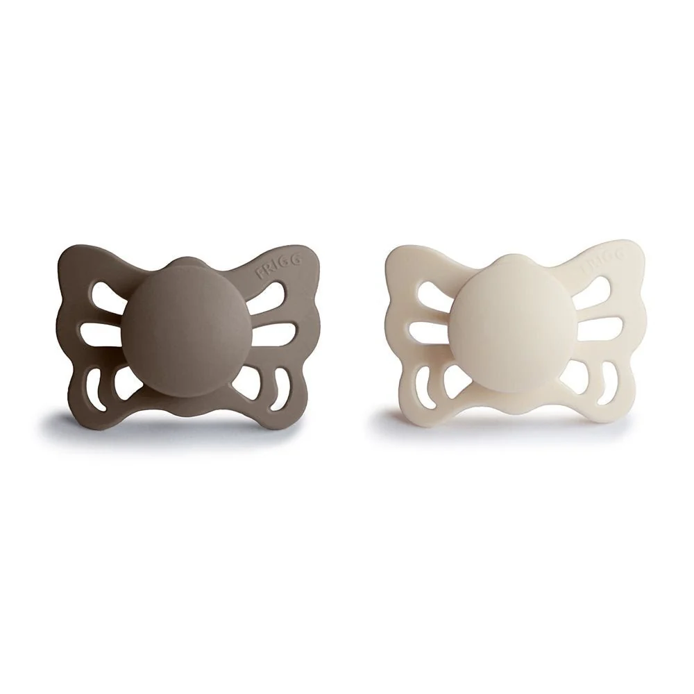 Frigg Speen Maat 1 Butterfly Anatomical Silicone - Portobello/Cream 2St