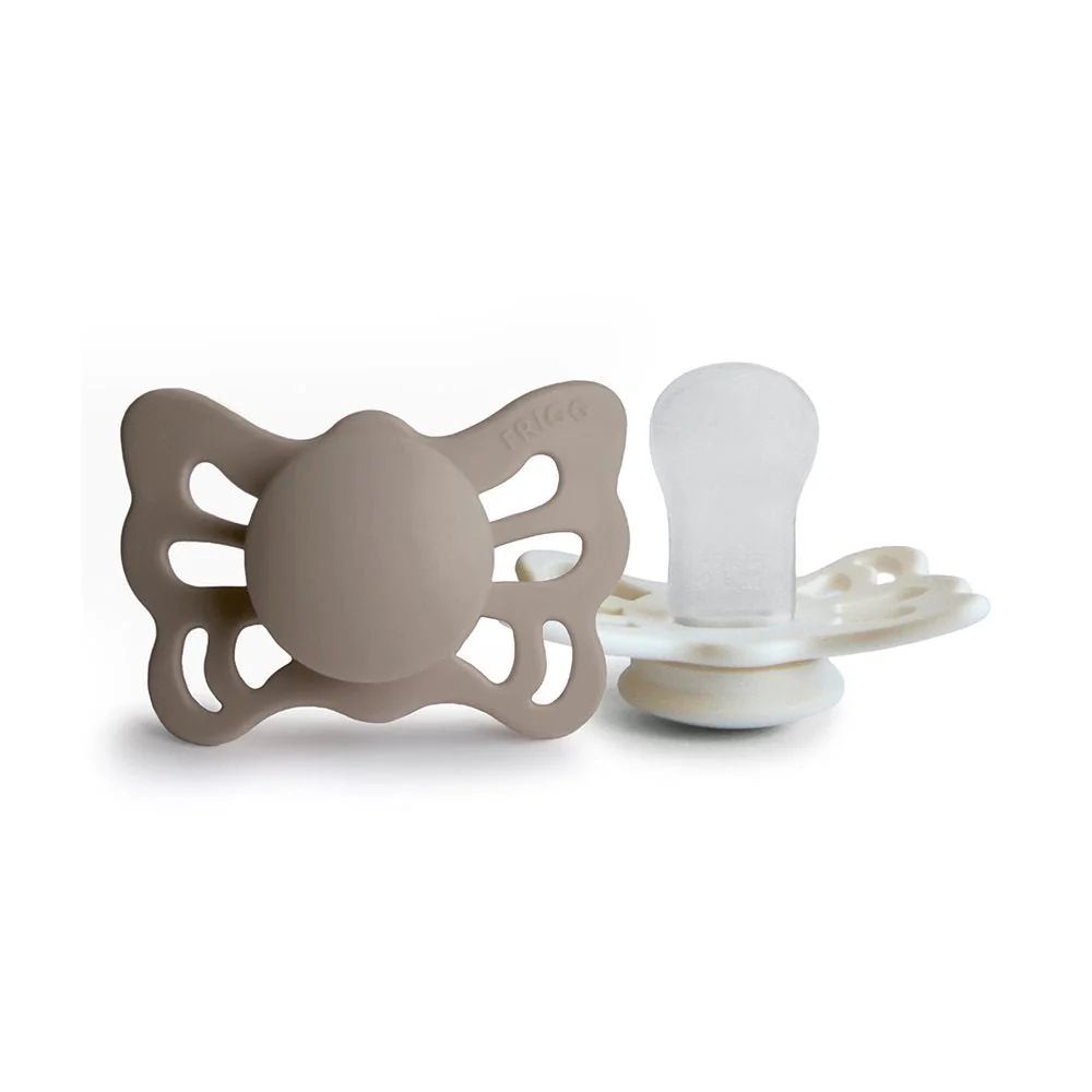 Frigg Speen Maat 1 Butterfly Anatomical Silicone - Portobello/Cream 2St - Image 2