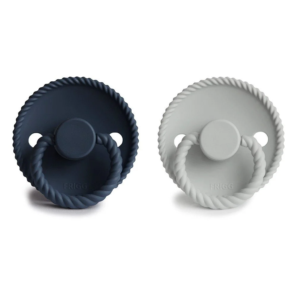 Frigg Speen Maat 2 Rope Sil. Gray/Dark Navy Silicone 2-Pack - Image 2