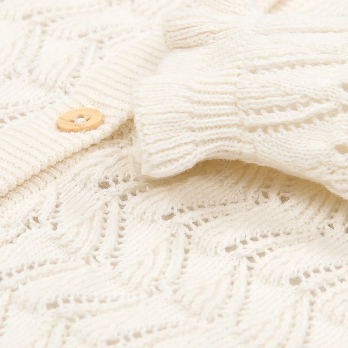 Gebreid vest Creme - Image 3